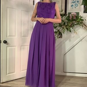 Deep purple lace formal dress